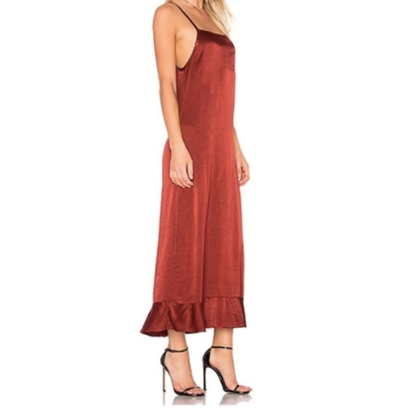 long crimson dress